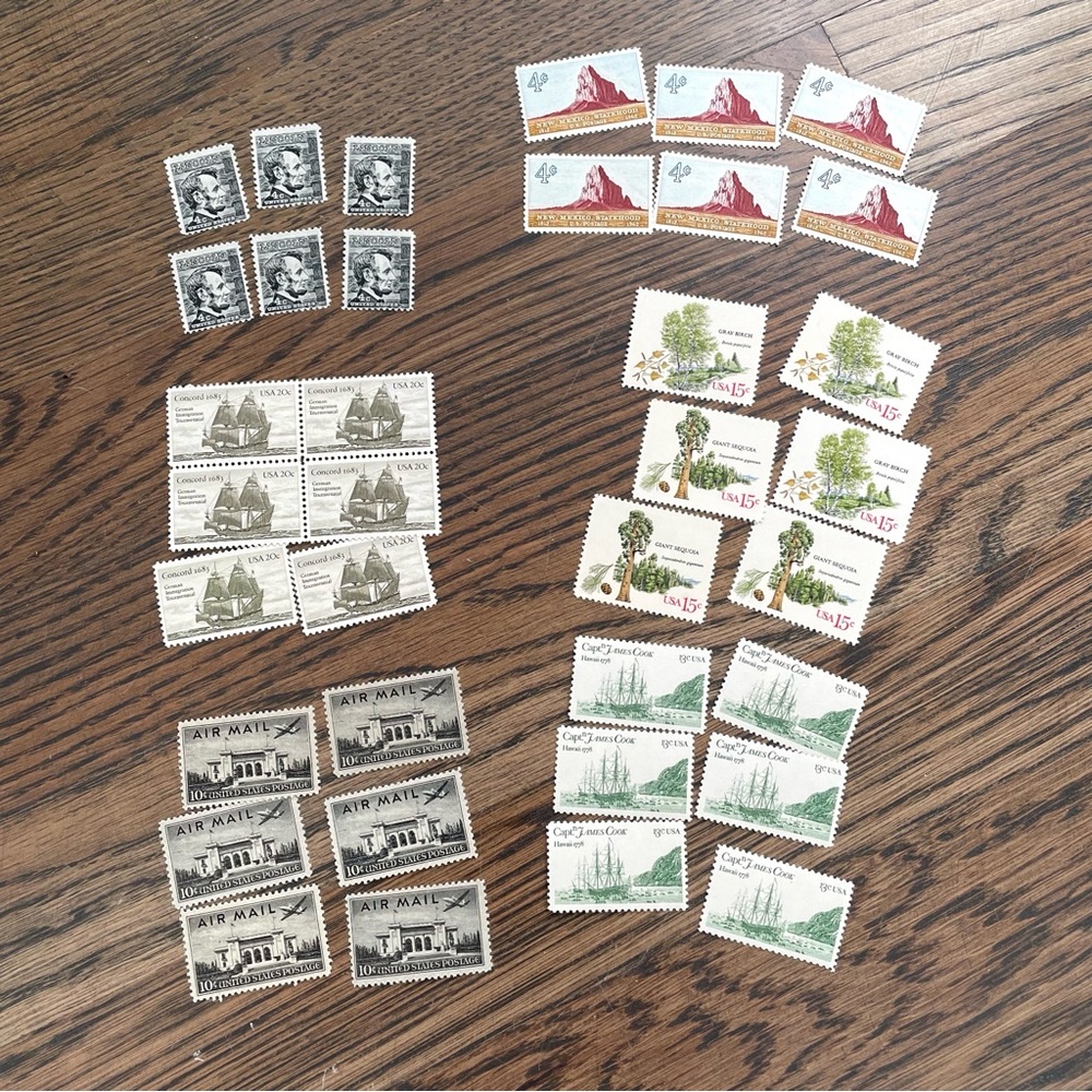 Bundle of 36 Vintage Postage Stamps